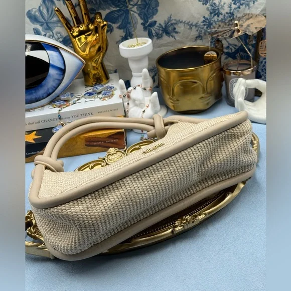 🆕 CULT GAIA 🧿 NWOT Brisa Woven Raffia Knotted Shoulder Bag, Cream / Natural - Picture 7 of 15
